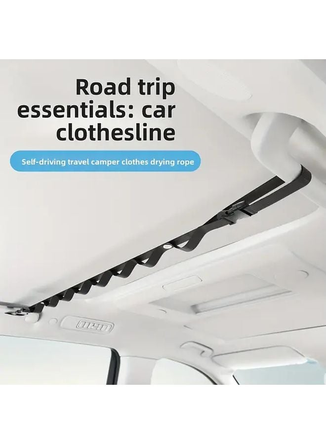 Black Car Clothesline Rear Seat Hanging Rack Multi Functional Storage Organizer - Image 5